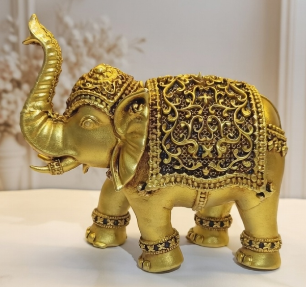 Royal Handcrafted Embossed Brass Elephant
