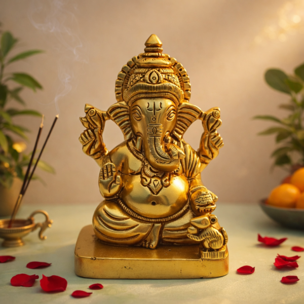 Antique Brass Ganesha Idol