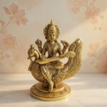 Premium Brass Goddess Saraswati Idol on Swan