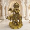 Premium Brass Krishna Idol with Cow